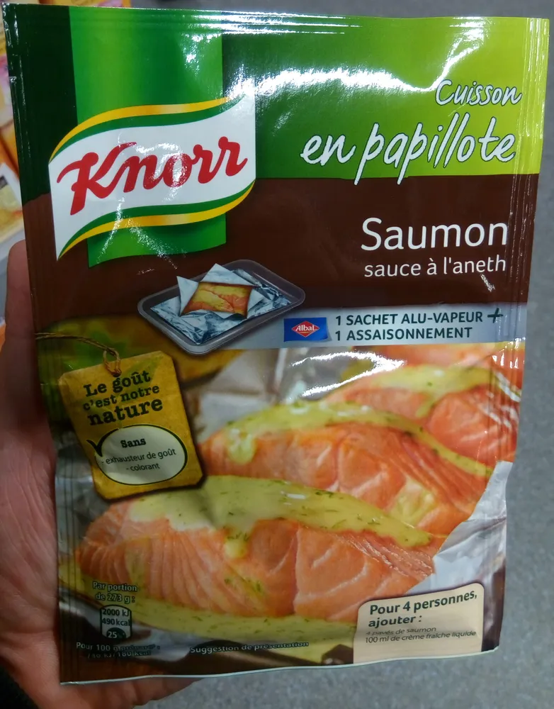 Cuisson en papillote Saumon sauce à l'Aneth