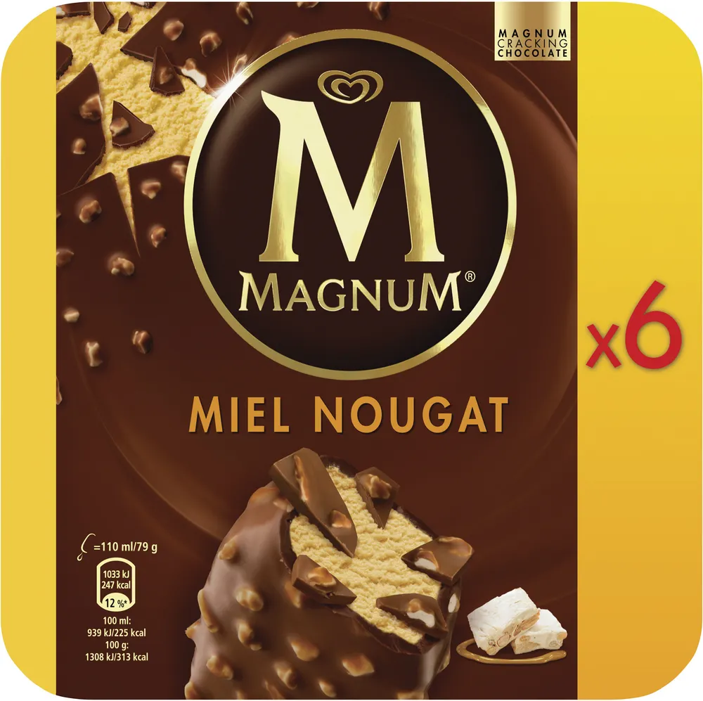 Magnum Glace Batonnet Miel Nougat 6x110ml