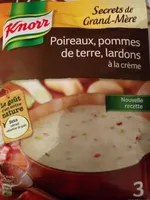 Soupe déshydratée de poireaux, pommes de terre, lardons à la crème