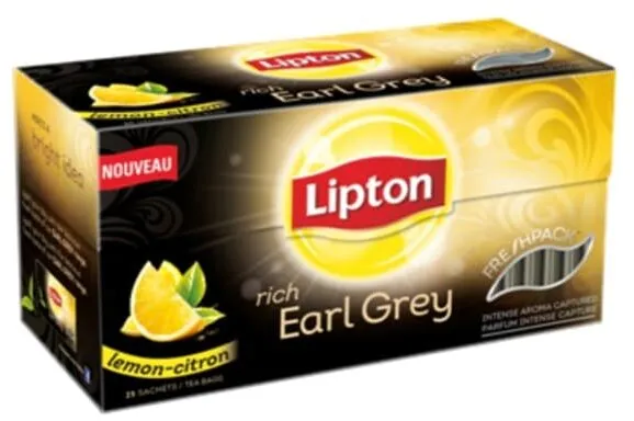 Lipton Thé Rich Earl Grey Citron 25 Sachets