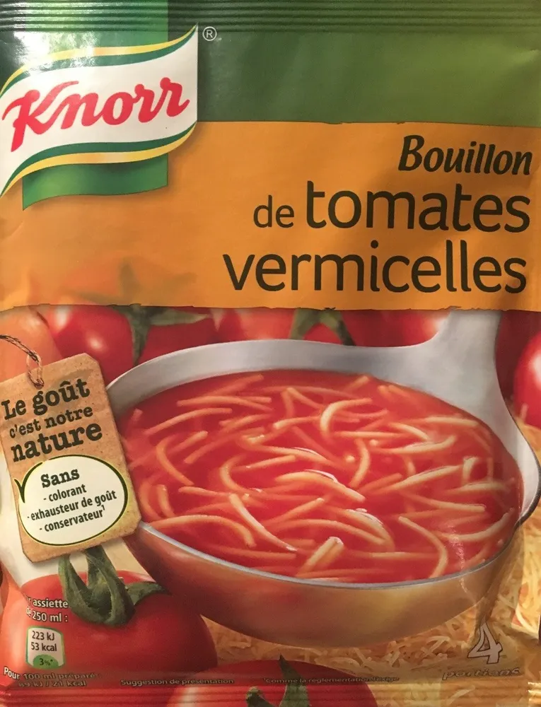 Bouillon de tomates vermicelles