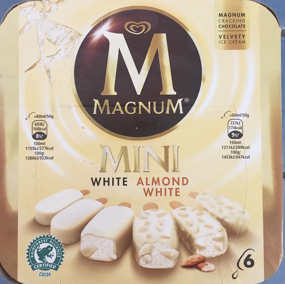 Magnum Mini Batonnet Glace Chocolat Blanc Amande