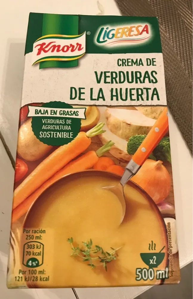 Ligeresa crema de verduras de la huerta