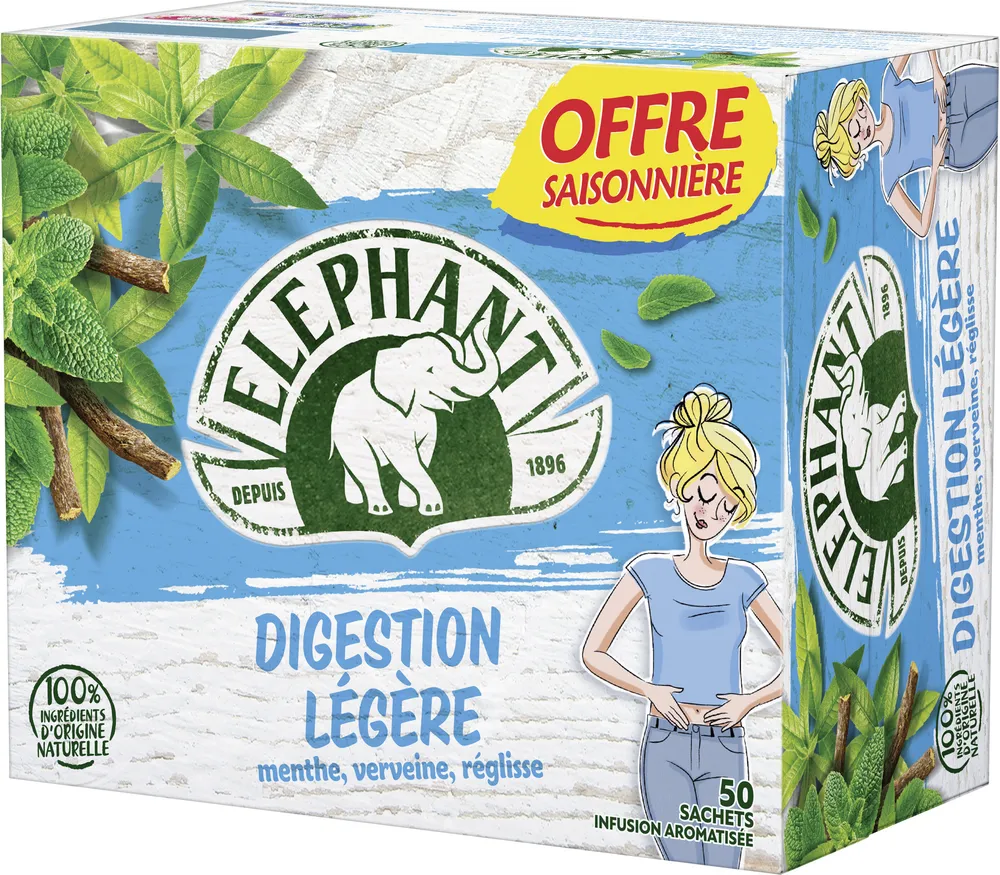Elephant Tisane Digestion Légère Offre Saisonnière 50 Sachets