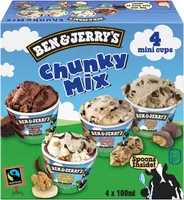 Ben & Jerry's Glace Mini Pots Chunky Mix x4