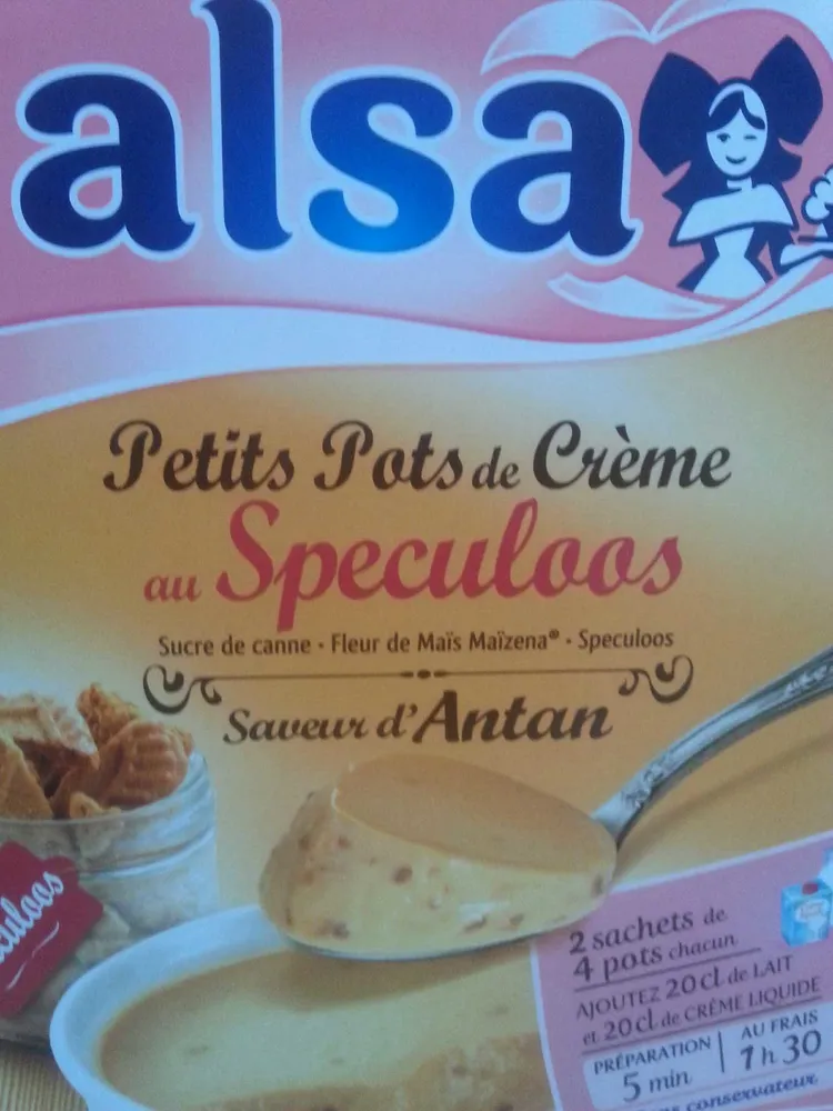 Petits pots de crème dessert au lait spéculoos ALSA