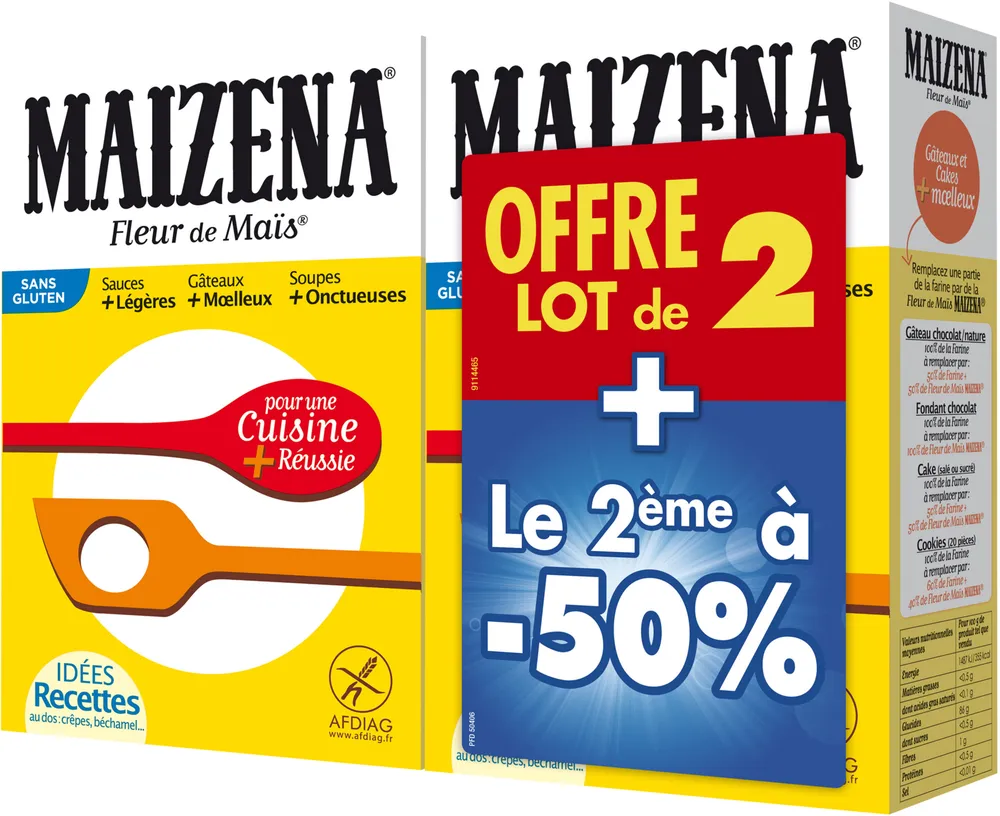 Maizena Fleur de Maïs Sans Gluten 400g Lot de 2