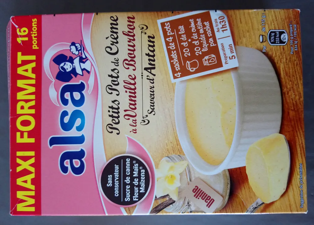 Alsa crème vanille bourbon