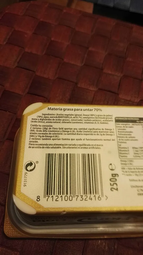 Materia grasa para untar 70%