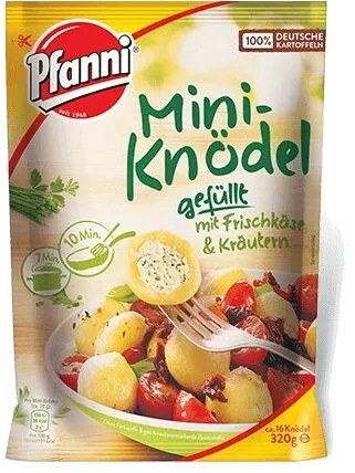 Mini Knödel gefüllt mit Frischkäse und Kräutern