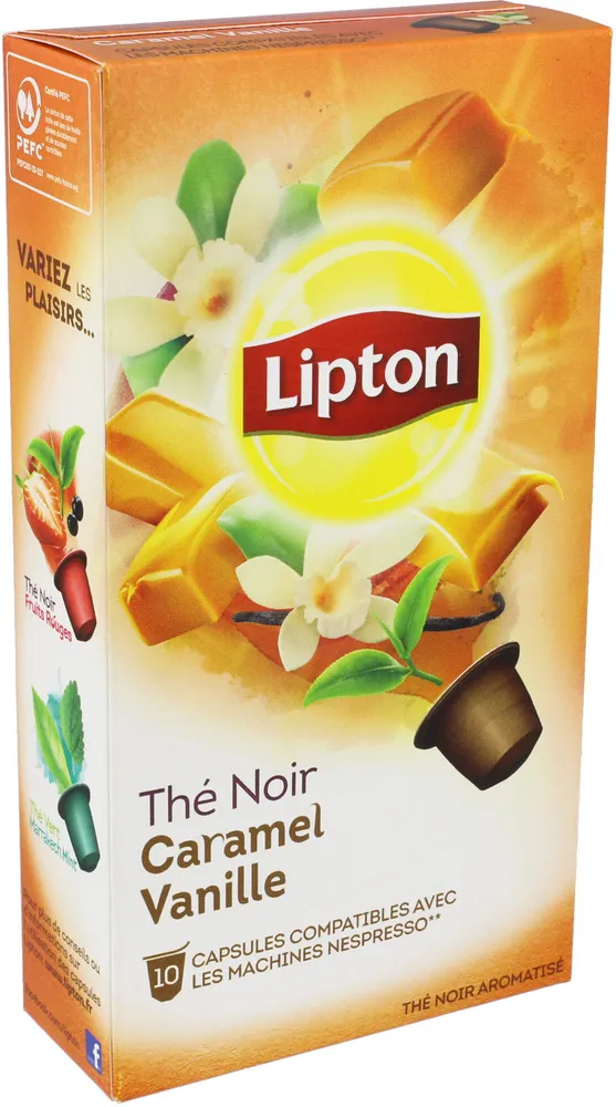 Lipton Thé Noir Caramel Vanille 10 Capsules