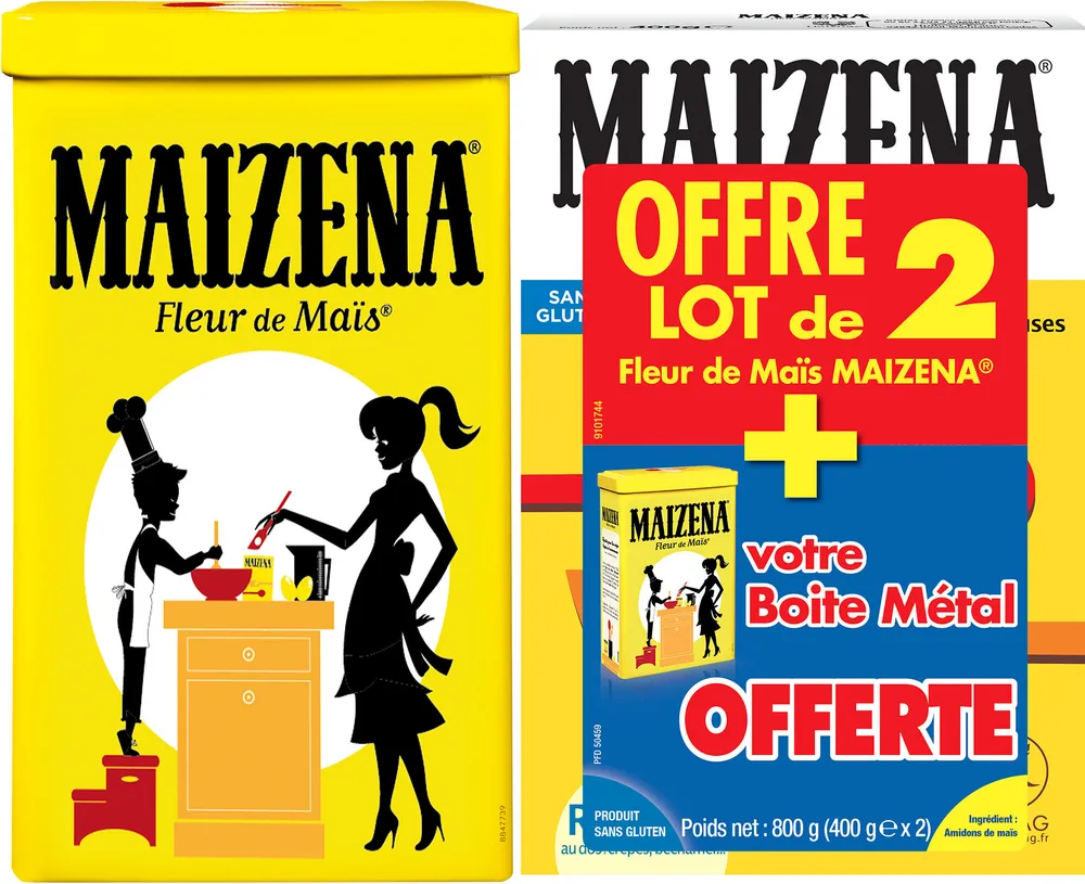 Maizena Farine Fleur de Maïs Sans Gluten 400g Lot de 2