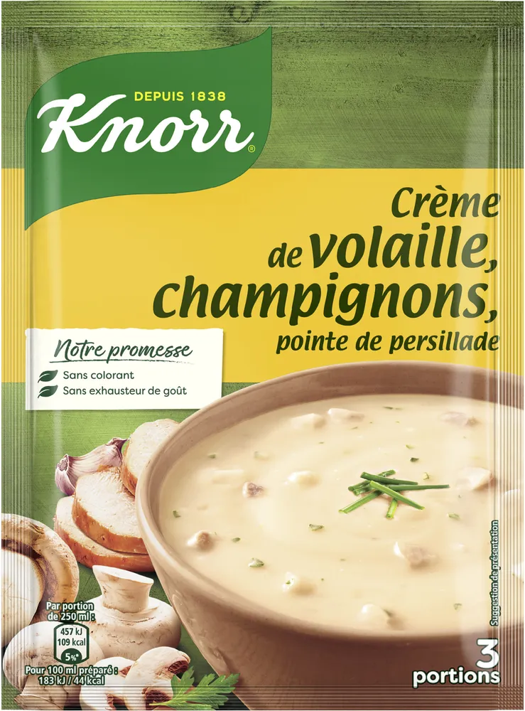 Knorr Soupe Crème de Volaille et Champignons 75g 3 Portions