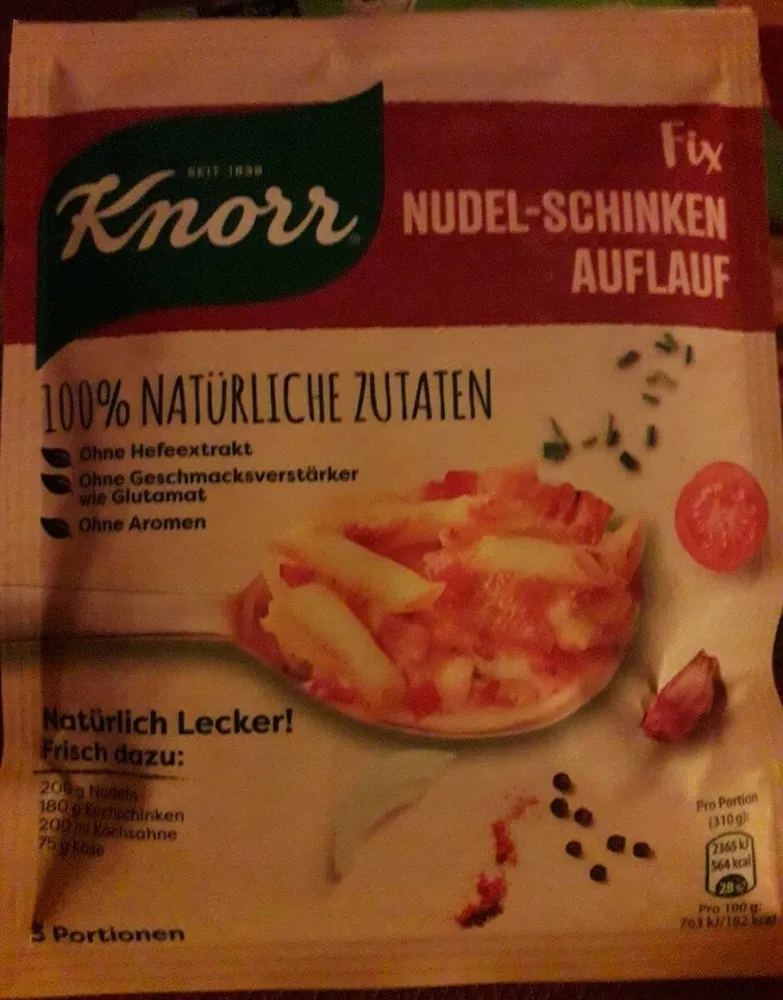 Knorr Fix Sosse  - Nudel-Schinken-Auflauf
