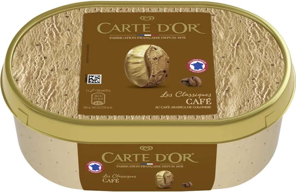 Carte D'or Les Authentiques Glace au Café Arabica de Colombie Bac