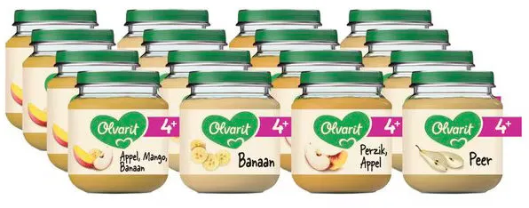 Olvarit 4+ Maanden Variatiemenu Fruit 12 x 125g