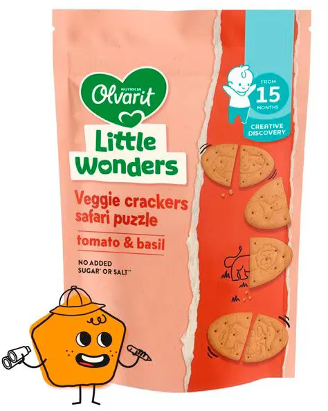 Olvarit Little Wonders Tomaat & Basilicum Puzzle Cracker 105g