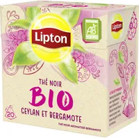 Lipton Bio Thé Noir Ceylan et Bergamote 20 Sachets