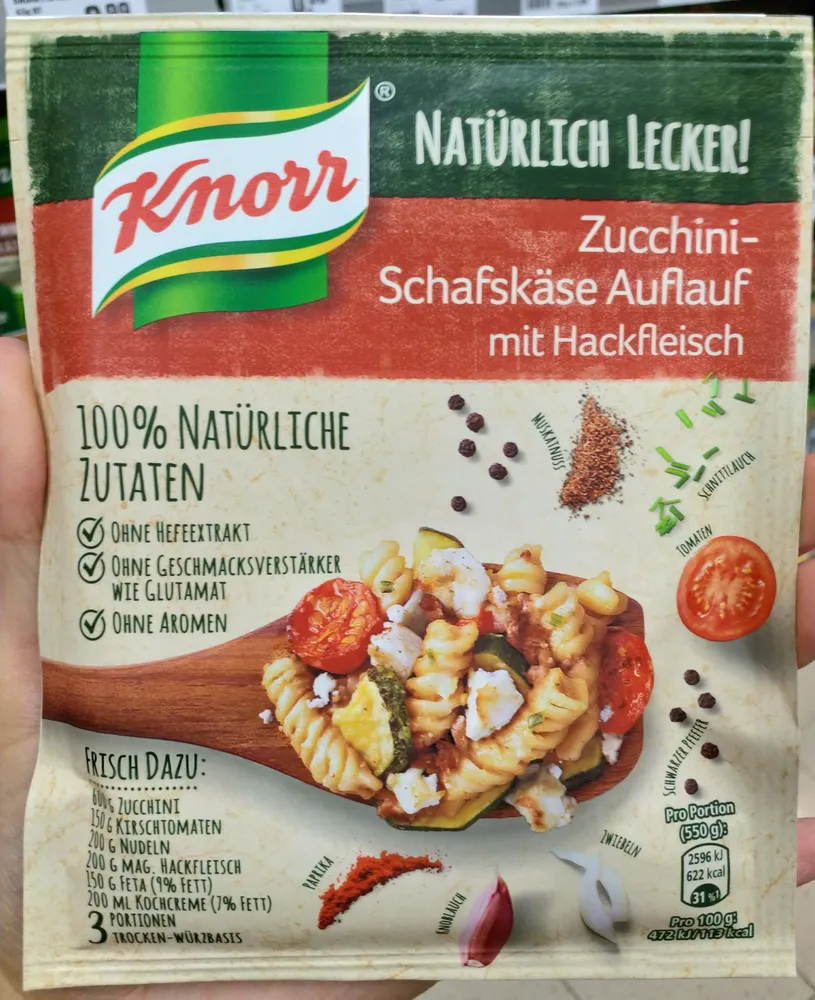 Zucchini Schafkäse Auflauf mit Hackfleish