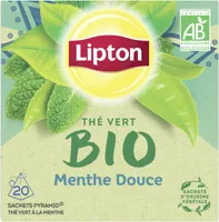 Lipton Thé Vert Bio Menthe Douce 20 Sachets Pyramid®