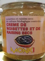crème de noisettes et de raisins secs