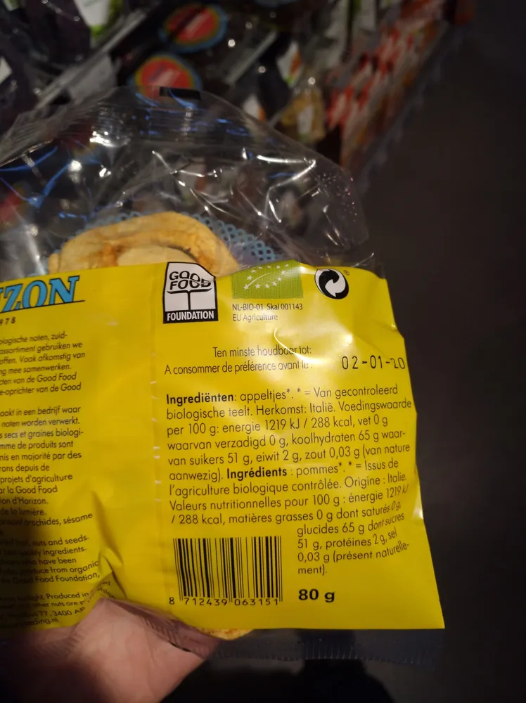 Appeltjes Gedroogd Bio