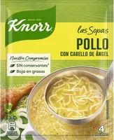 Sopa pollo con cabello de angel