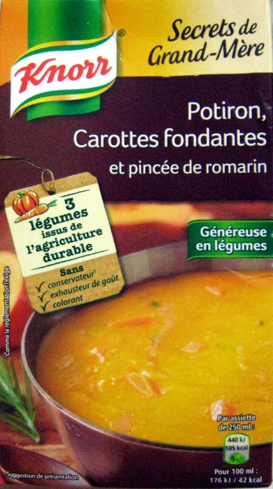 Secrets de Grand-Mère Potiron Carottes fondantes et pincée de romarin Knorr