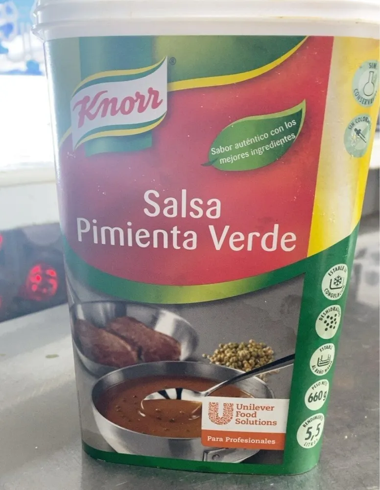 Salsa pimienta verde