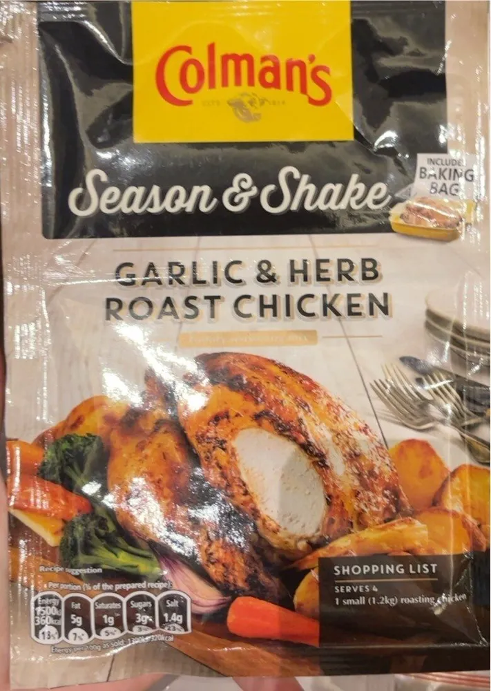 Colmans Season And Shake Garlic And Roast Chicken 32G