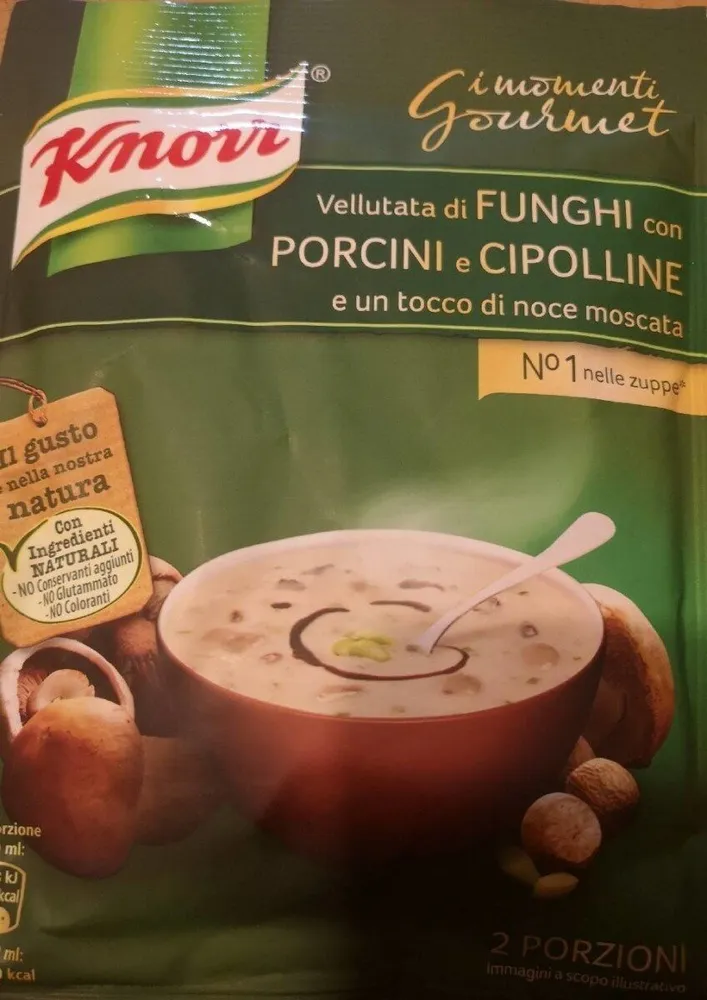 Vellutata di funghi con porcini e cipolline