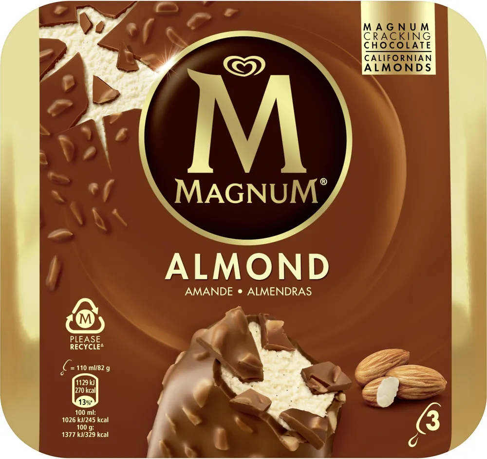 Magnum Batonnet Glace Amande x3 330ml