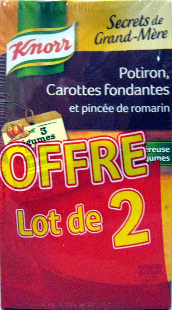 Secrets de Grand-Mère Potiron Carottes fondantes et pincée de romarin (Lot de 2) Knorr
