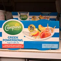 Greek Powerbowl Yoghurt 1,5% fat, Perzik, Haver & Lijnzaad