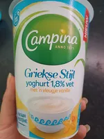 Griekse Stijl yoghurt 1,8% vet vanille smaak