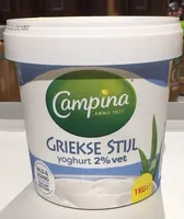 Griekse stijl yoghurt 2% vet