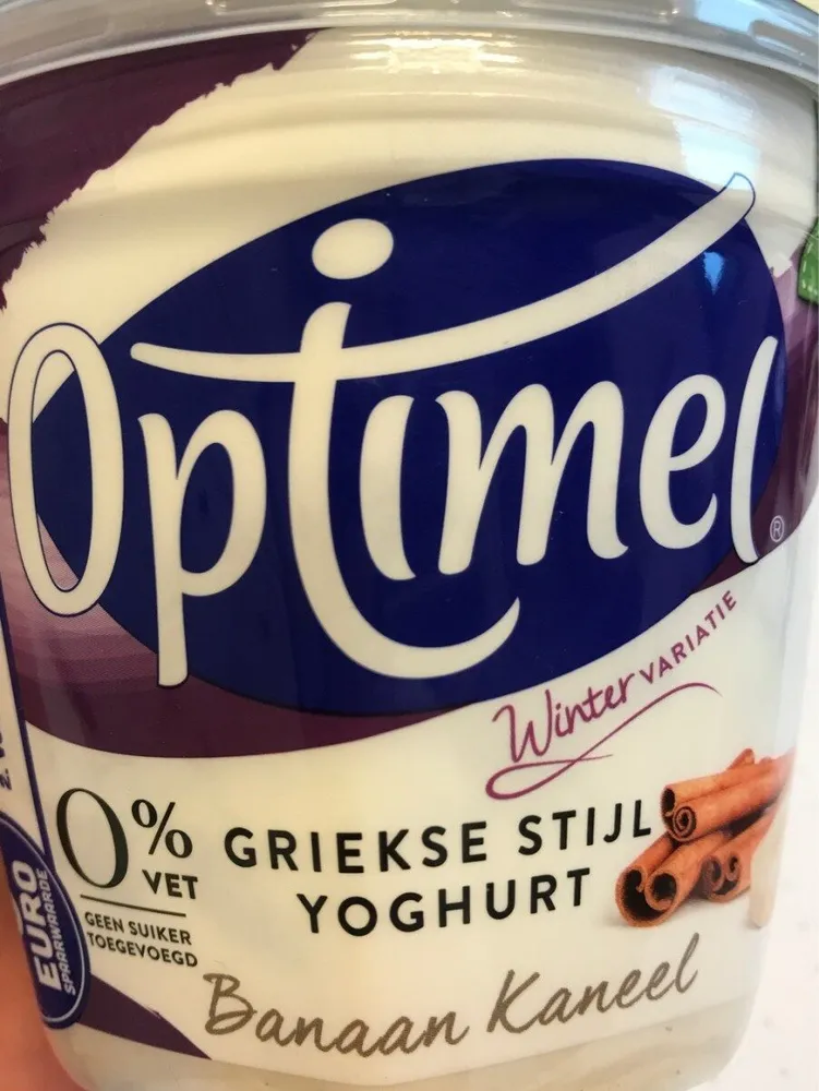 Optimel Griekse stijl yoghurt banaan kaneel