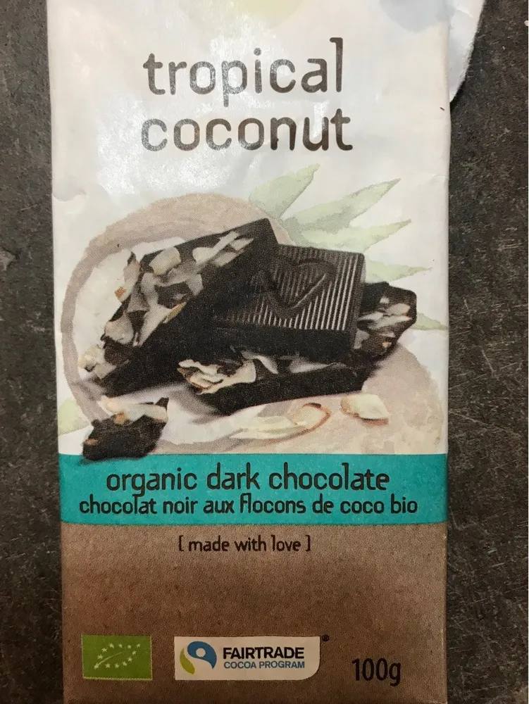 Chocolat noir aux flocons de coco bio