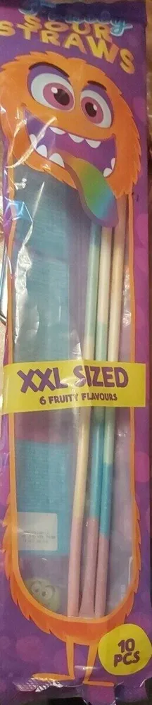 Fruity sour straws
