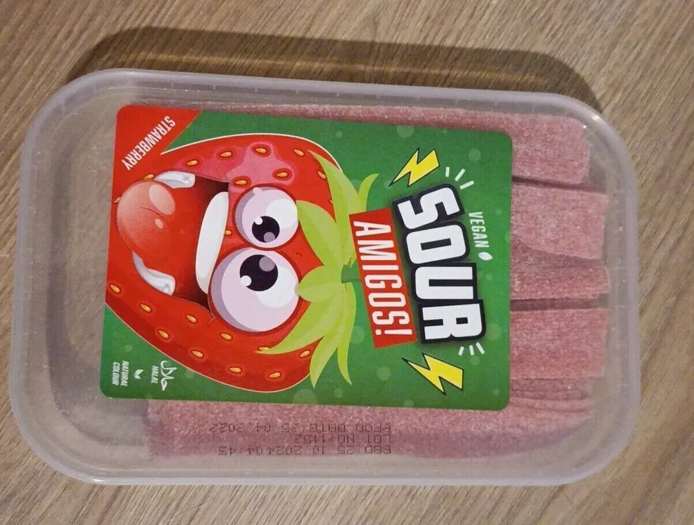 VEGAN SOUR AMIGOS! STEX STRAWBERRY HALAL حلال REUS