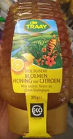 Biologische bloemen honing met citroen