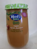 Hero baby BIO pomme, pêche, banane