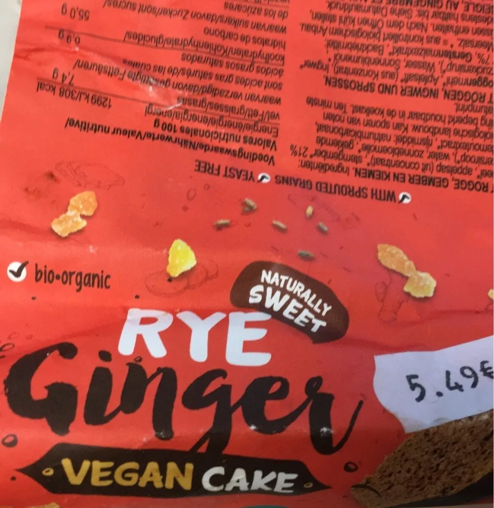 Rye Ginger vegan cake