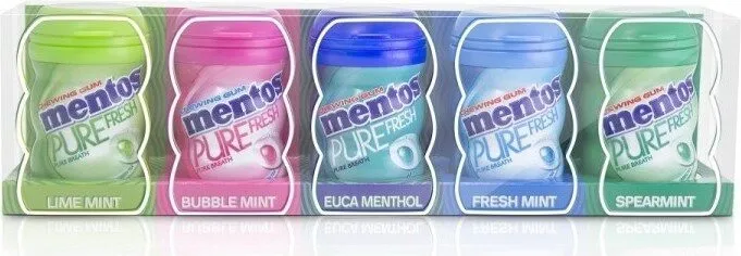 Mentos Fresh Gum 5 Mini Bottles