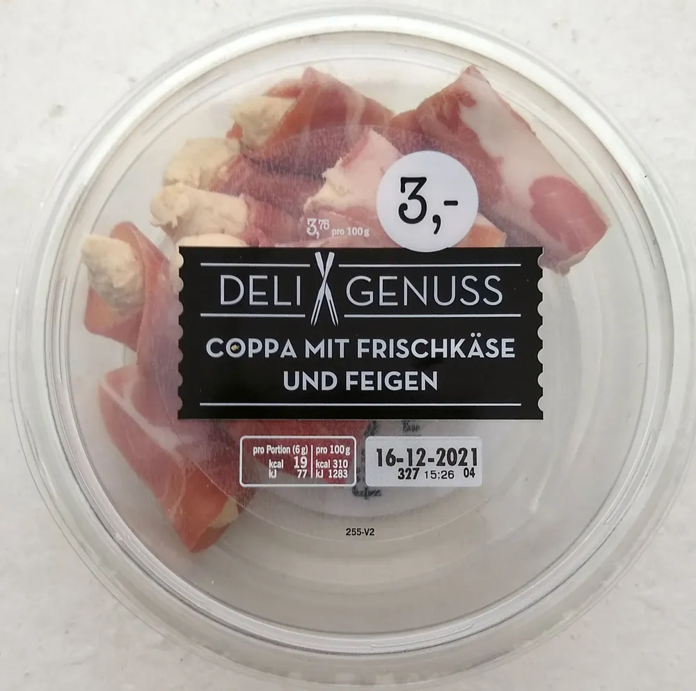 Coppa mit Frischkäse und Feigen