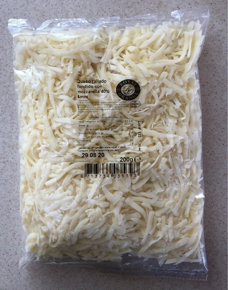Quedo rallado fundido con mozzarella 40%