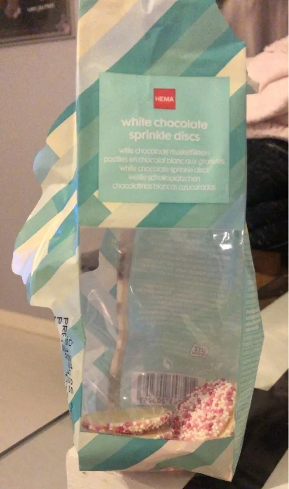 Pastilles en chocolat blanc aux granulés