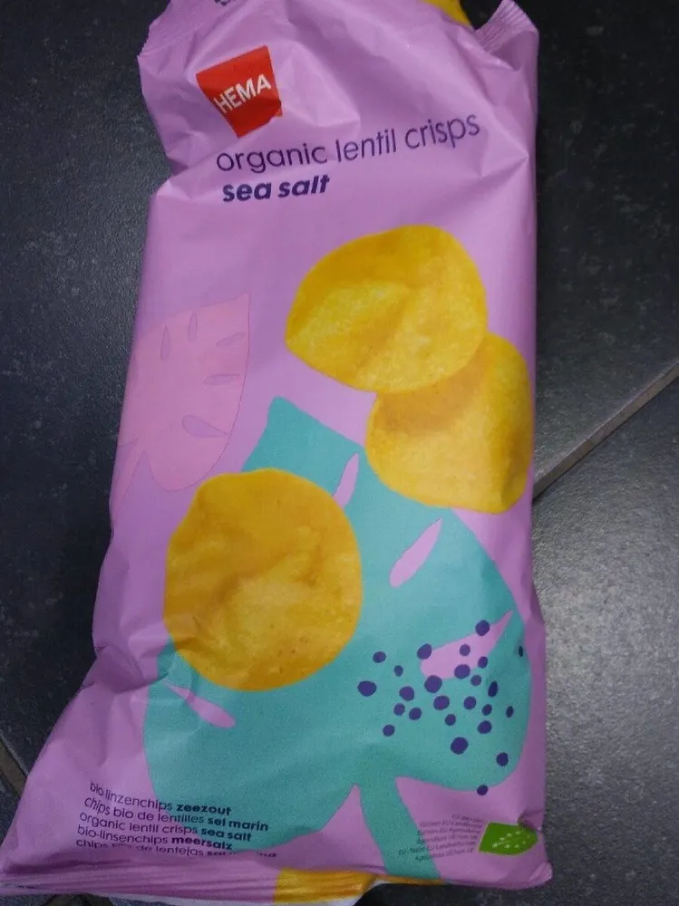 Organic lentil crips