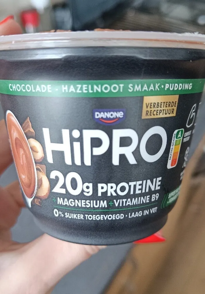 Chocolade-hazelnoot smaak pudding