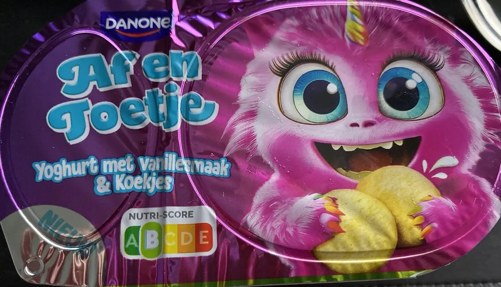 Jaf & Joetje yoghurt met vanillesmaak & koekjes